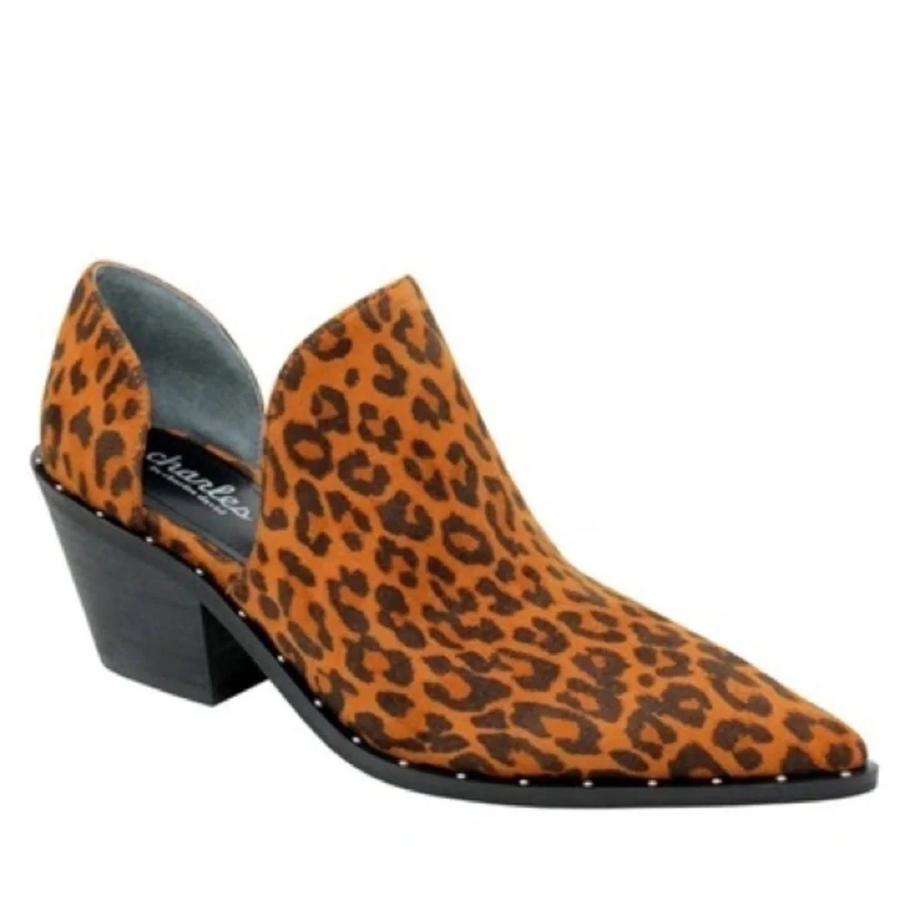 Charles by Charles David Parson Leopard Print Bootie in Camel Leopard Cut Out 6